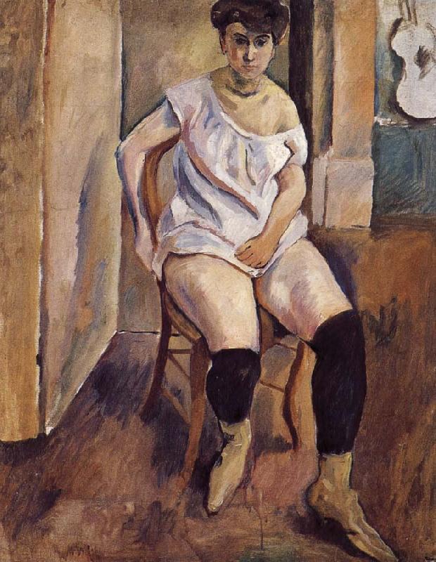 Jules Pascin The Woman wearing yellow short boots